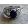 Silver Ring - Black Knight