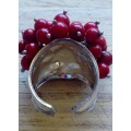 Silver Ring - Red Black or Blue Berries