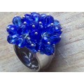 Silver Ring - Red Black or Blue Berries