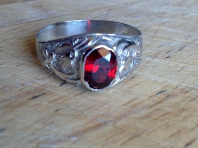 Silver Ring - Ruby Delicate