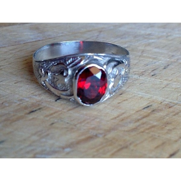 Silver Ring - Ruby Delicate