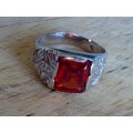Silver Ring - Ruby Rough