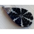 Silver Earrings - Black Spider