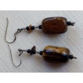 Silver Earrings - Caramel