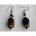 Silver Earrings - Caramel