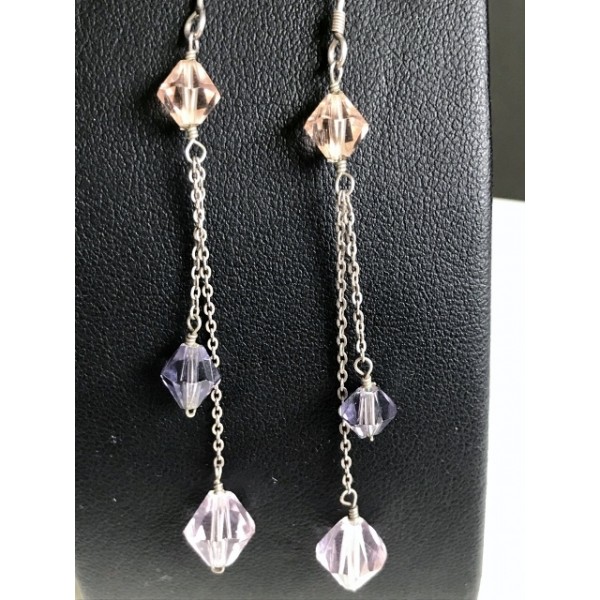 Silver Earrings - Crystal Swing