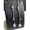 Silver Earrings - Crystal Swing