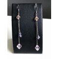 Silver Earrings - Crystal Swing