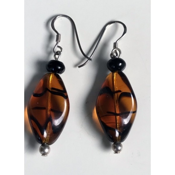 Silver Earrings - Golden Honey