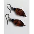 Silver Earrings - Golden Honey