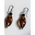 Silver Earrings - Golden Honey