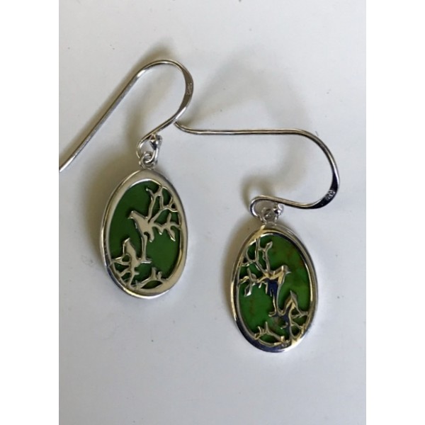 Silver Earrings - Love Birds