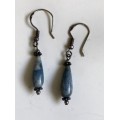 Silver Earrings - Marble