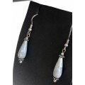 Silver Earrings - Marble