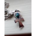 Silver Pendant - Ankh Crown Chakra