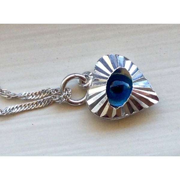 Silver Pendant - Blue Eye Amulet
