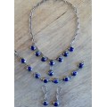Silver Necklace - Blue Lapis Lazuli Set of 3