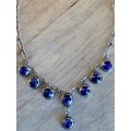 Silver Necklace - Blue Lapis Lazuli Set of 3