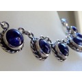 Silver Necklace - Blue Lapis Lazuli Set of 3