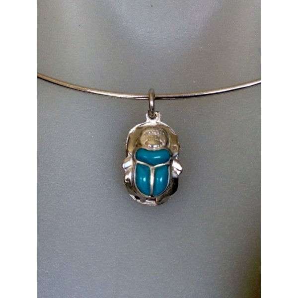 Silver Choker - Beetle Scarab