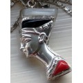 Silver Pendant - Nefertiti Black Onyx