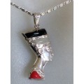 Silver Pendant - Nefertiti Black Onyx