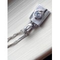 Silver Pendant - Quartz Lock