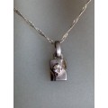 Silver Pendant - Quartz Lock