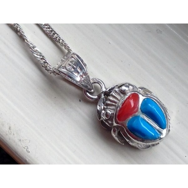 Silver Pendant - Sacred Scarab