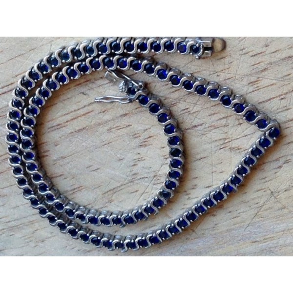 Silver Necklace - Sapphire Trail