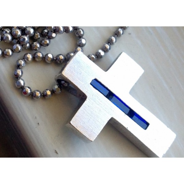 Silver Pendant - St George Tourmaline Cross
