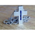 Silver Pendant - St George Tourmaline Cross