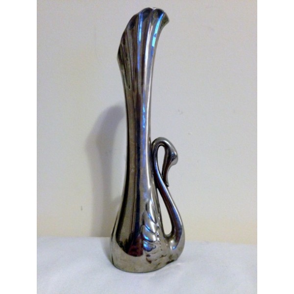 Slim Silvery Swan Vase