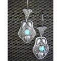 Silver Earrings - Blue Stingray