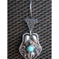 Silver Earrings - Blue Stingray
