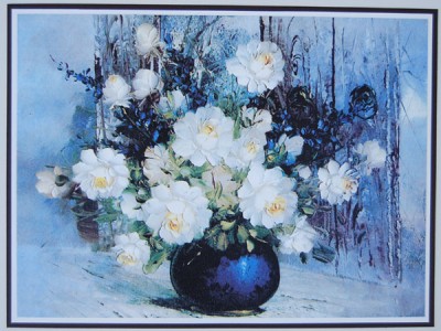 Print Art - Blue Vase on White